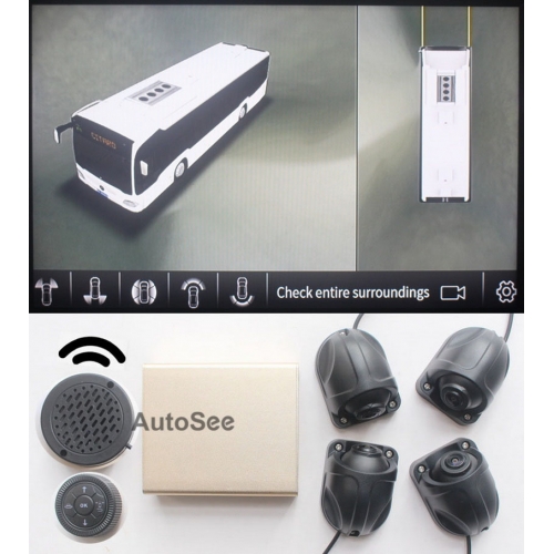 Bus Truck Yacht Boat Houseboat ADAS BSD BSM LDW blind spot parking monitoring 360 degree Camera AVM Panorama around bird eye view DVR